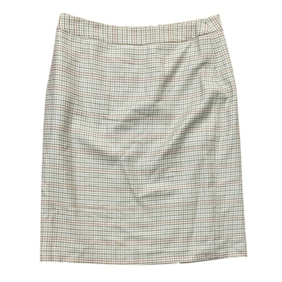 Brooks Brothers Houndstooth Wool Silk Linen Straight Skirt Womens Size 10 NEW - Picture 1 of 11